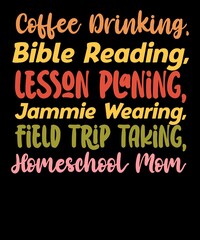 Obraz premium Coffee drinking, bible reading, lesson planing