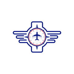 compass and plane illustration design