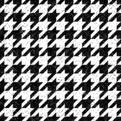 Houndstooth seamless pattern. Repeated houndtooth texture. Black hound tooth on white background. Repeating pepita plaid patern for design prints. Simple abstract plaid dogstooth. Vector illustration