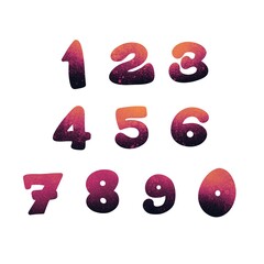 Set with numbers for stickers and cards and kids and magazines and postcard and hobbies and newspapers