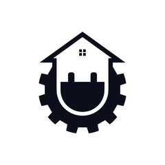 home improvement service illustration logo design