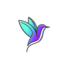 minimalist hummingbird illustration design