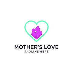 mother and daughter vector logo design