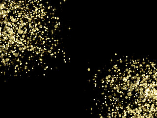 Background of abstract glitter lights. gold and black. de focused.