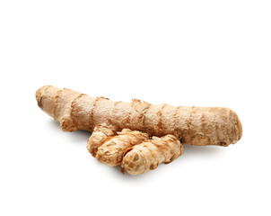 Turmeric root isolated on white