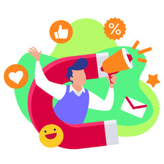Customer marketing digital campaign. Customer relationship management (CRM) marketing. Customer loyalty and satisfaction.