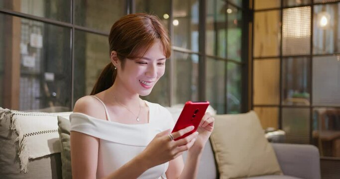 woman use 5G smartphone