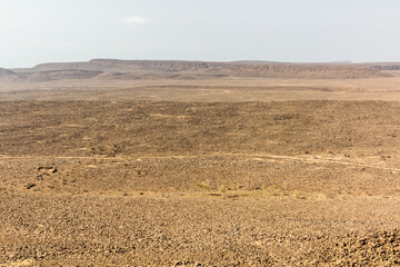 View of the desert landscape of Djibouti
