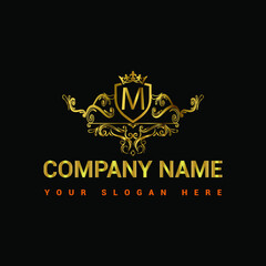 M_Vintage_and_luxury_logo_template_Premium_Vector,Royalty