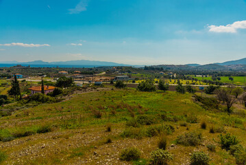 Fototapeta na wymiar DATCA, MUGLA, TURKEY: Panoramic view of the landscape in the town Datce.