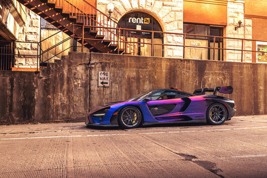 Chicago, USA - May 2021: Supercar McLaren Senna.