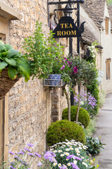 Building exterior of a tea room in Castle Combe in United kingdom