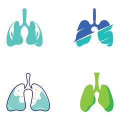 Fototapeta premium Lungs health and lungs care logo icon vector design illustration template
