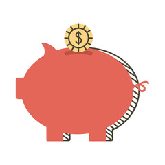 piggy savings with coin