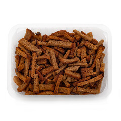 Natural baked crackers from black bread