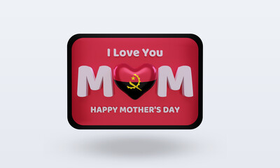 3d mothers day Angola flag rendering front view