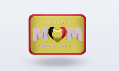 3d mothers day Belgium flag rendering front view