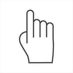 White hand cursor pointer icon. Flat version vector illustration.