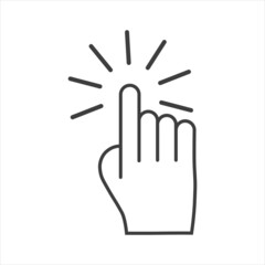 White hand cursor pointer icon. Flat version vector illustration.