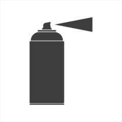 Spray can silhouette black icon. Vector illustration of spray can symbol isolated on white background.