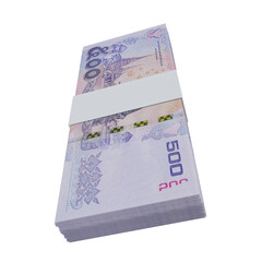 Thailand currency baht 500: stack of baht thai banknote