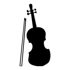 violin black silhouette, isolated vector