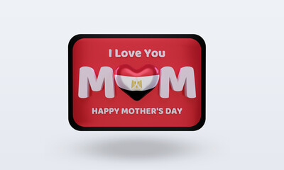 3d mothers day Egypt flag rendering front view