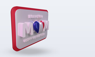 Fototapeta premium 3d mothers day France flag rendering left view