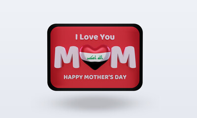3d mothers day Iraq flag rendering front view