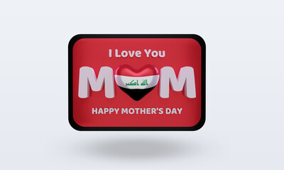 Fototapeta premium 3d mothers day Iraq flag rendering front view