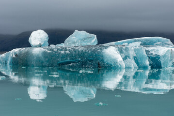 Melting floating icebergs in Jokulsarlon, Iceland