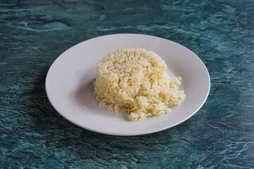 White rice on a plate