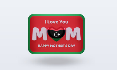 3d mothers day Libya flag rendering front view