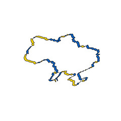 Pray for Ukraine sign. Vector isolated on white background