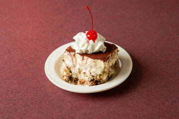 Tiramisu on a plate