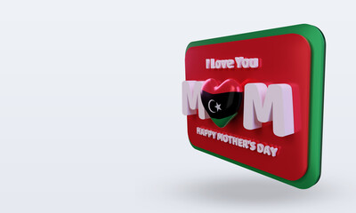 3d mothers day Libya flag rendering right view