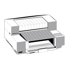 old printer design, vector illustration eps 10 on a white background