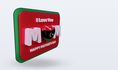 3d mothers day Libya flag rendering left view