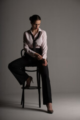 Caucasian woman portrait in classic style