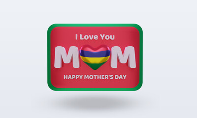 3d mothers day Mauritius flag rendering front view
