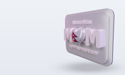 3d mothers day Nepal flag rendering right view