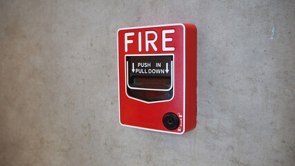 Emergency of Fire alarm system notifier or alert or bell warning equipment use when on fire (Manual Pull Station).