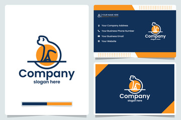 monkey , sitting, logo design and business card