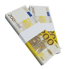 European Union Currency Euro 200: Stack of EUR European banknote