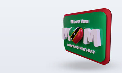 Fototapeta premium 3d mothers day St Kitts and Nevis flag rendering right view