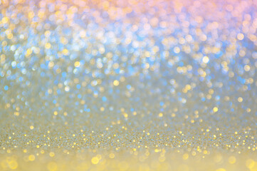 Gold, yellow,blue,pink abstract light background, Golden shining lights, sparkling glittering...