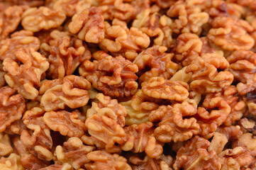 Pure healthy walnut textured horizontal close-up hd