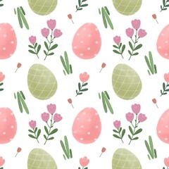 Seamless Easter pattern, great for wrapping paper, fabric and more.