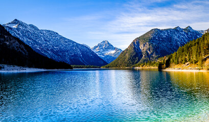 landscape at the lake Plansee in Austria