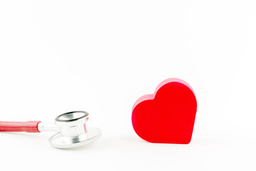 stethoscope and heart, a concept of heart treatment